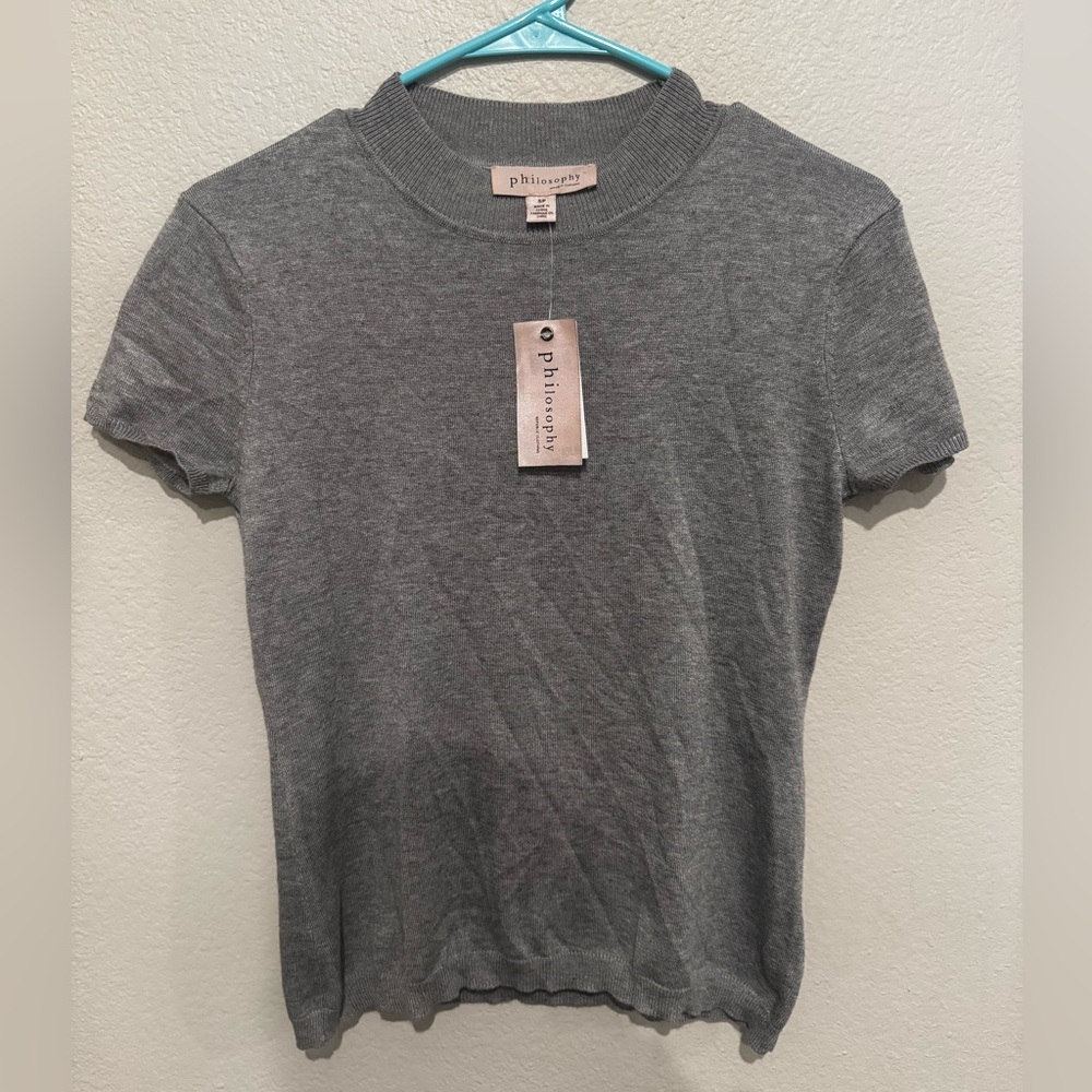 NWT Philosophy Grey Short Sleeve Casual Tee